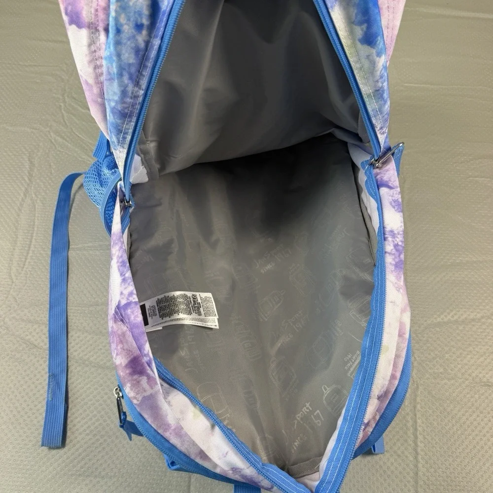 JanSport Big Student Tie Dye Backpack Blue Purple Pink School Bookbag Mesh
